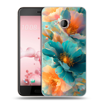 Пластиковый чехол на HTC U Play с принтом Цветы