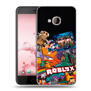 Пластиковый чехол на HTC U Play с принтом Roblox Роблокс