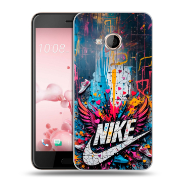 Пластиковый чехол на HTC U Play с принтом Nike Найк