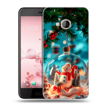 Пластиковый чехол на HTC U Play с принтом Новый год