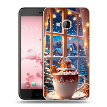 Пластиковый чехол на HTC U Play с принтом Новый год
