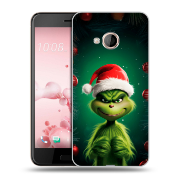 Пластиковый чехол на HTC U Play с принтом Гринч Новый год Рождество
