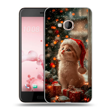Пластиковый чехол на HTC U Play с принтом Новый год