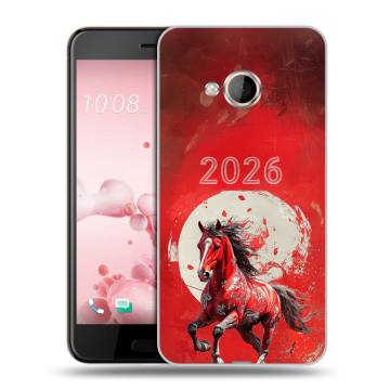 Пластиковый чехол на HTC U Play с принтом Новый год