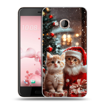 Пластиковый чехол на HTC U Play с принтом Новый год