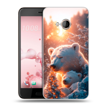 Пластиковый чехол на HTC U Play с принтом Новый год