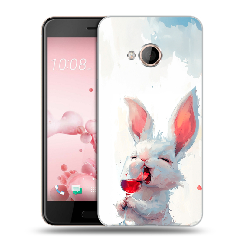 Пластиковый чехол на HTC U Play с принтом кролик зайчик Пластиковый чехол на HTC U Play с принтом кролик зайчик