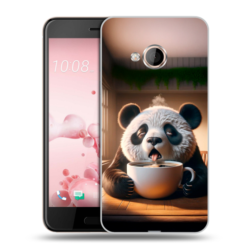 Пластиковый чехол на HTC U Play с принтом смешная панда Пластиковый чехол на HTC U Play с принтом смешная панда
