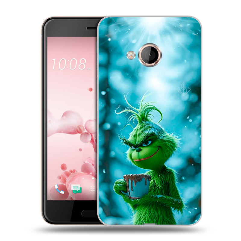 Пластиковый чехол на HTC U Play с принтом Новый год гринч Пластиковый чехол на HTC U Play с принтом Новый год гринч