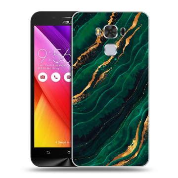 Пластиковый чехол на ASUS ZenFone 3 Max ZC553KL с принтом Мрамор зеленое золото Пластиковый чехол на ASUS ZenFone 3 Max ZC553KL с принтом Мрамор зеленое золото