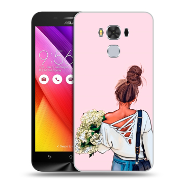 Пластиковый чехол на ASUS ZenFone 3 Max ZC553KL с принтом Девушка и букет Пластиковый чехол на ASUS ZenFone 3 Max ZC553KL с принтом Девушка и букет