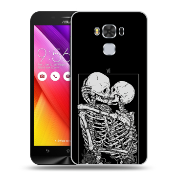 Пластиковый чехол на ASUS ZenFone 3 Max ZC553KL с принтом Поцелуй скелетов