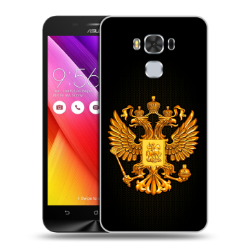 Пластиковый чехол на ASUS ZenFone 3 Max ZC553KL с принтом Герб России желтый