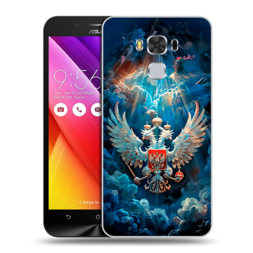 Пластиковый чехол на ASUS ZenFone 3 Max ZC553KL с принтом Герб флаг России