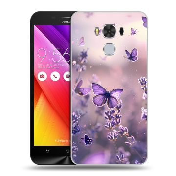 Пластиковый чехол на ASUS ZenFone 3 Max ZC553KL с принтом бабочки и лаванда