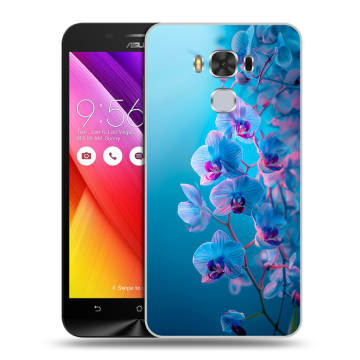 Пластиковый чехол на ASUS ZenFone 3 Max ZC553KL с принтом голубые орхидеи