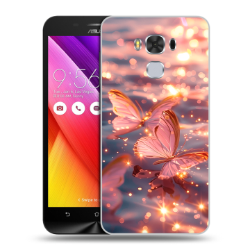 Пластиковый чехол на ASUS ZenFone 3 Max ZC553KL с принтом бабочки розовые