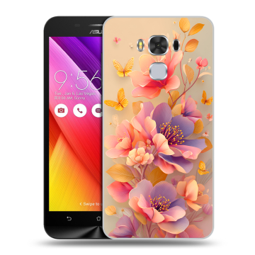 Пластиковый чехол на ASUS ZenFone 3 Max ZC553KL с принтом Цветы и бабочки