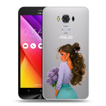 Пластиковый чехол на ASUS ZenFone 3 Max ZC553KL с принтом девушка цветы