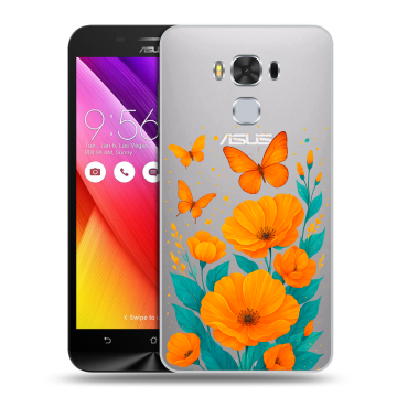Пластиковый чехол на ASUS ZenFone 3 Max ZC553KL с принтом цветы бабочки