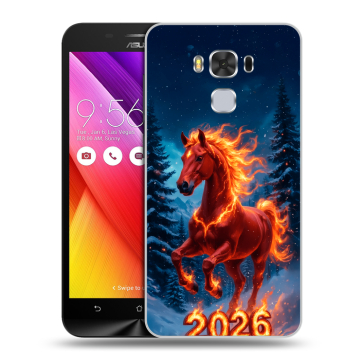 Пластиковый чехол на ASUS ZenFone 3 Max ZC553KL с принтом Новый год коня