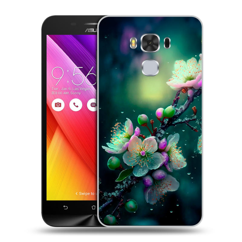 Пластиковый чехол на ASUS ZenFone 3 Max ZC553KL с принтом Цветы и мрамор Пластиковый чехол на ASUS ZenFone 3 Max ZC553KL с принтом Цветы и мрамор
