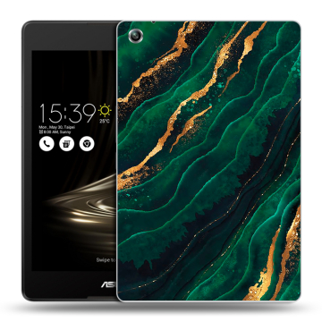 Силиконовый чехол на планшета ASUS ZenPad 3 8.0 Z581KL с принтом Мрамор зеленое золото Силиконовый чехол на планшета ASUS ZenPad 3 8.0 Z581KL с принтом Мрамор зеленое золото
