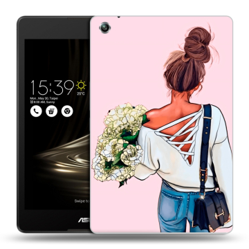 Силиконовый чехол на планшета ASUS ZenPad 3 8.0 Z581KL с принтом Девушка и букет Силиконовый чехол на планшета ASUS ZenPad 3 8.0 Z581KL с принтом Девушка и букет