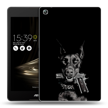 Силиконовый чехол на планшета ASUS ZenPad 3 8.0 Z581KL с принтом Доберман и пистолет Силиконовый чехол на планшета ASUS ZenPad 3 8.0 Z581KL с принтом Доберман и пистолет