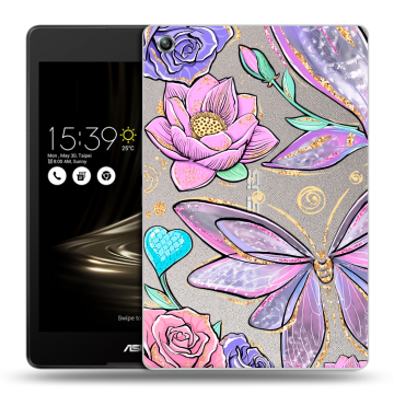 Силиконовый чехол на ASUS ZenPad 3 8.0 Z581KL с принтом Бабочки и цветы