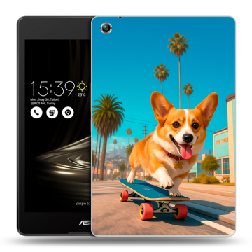 Силиконовый чехол на ASUS ZenPad 3 8.0 Z581KL с принтом Корги на скейте Силиконовый чехол на ASUS ZenPad 3 8.0 Z581KL с принтом Корги на скейте