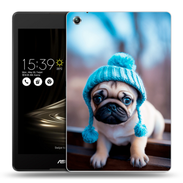Силиконовый чехол на ASUS ZenPad 3 8.0 Z581KL с принтом Мопс в шапке