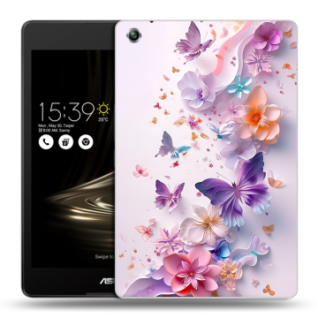 Силиконовый чехол на ASUS ZenPad 3 8.0 Z581KL с принтом цветы бабочки