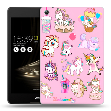 Силиконовый чехол на ASUS ZenPad 3 8.0 Z581KL с принтом розовые единороги Силиконовый чехол на ASUS ZenPad 3 8.0 Z581KL с принтом розовые единороги