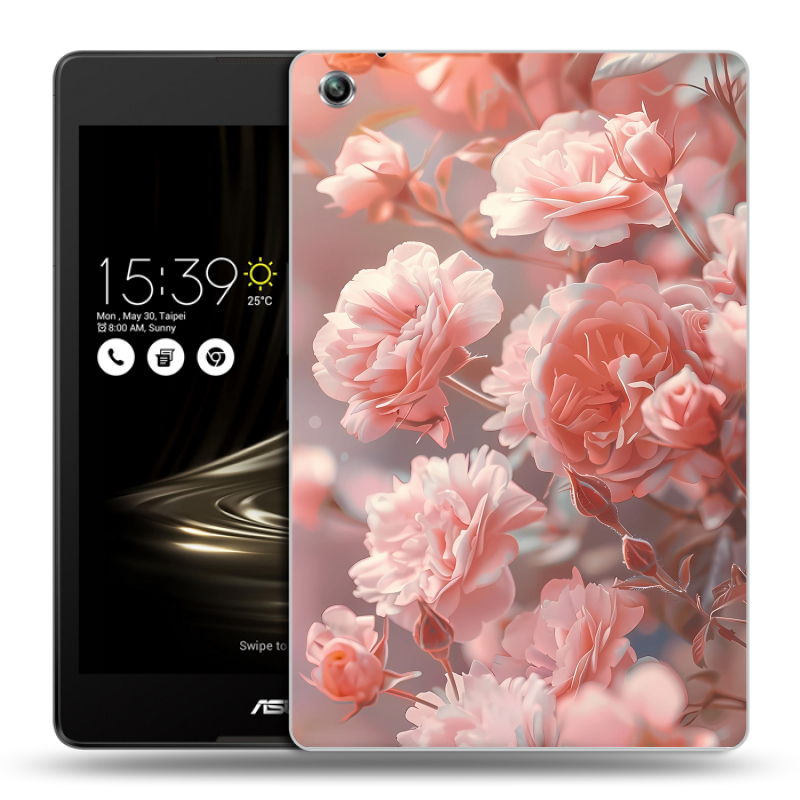 Силиконовый чехол на ASUS ZenPad 3 8.0 Z581KL с принтом Розовые розы Силиконовый чехол на ASUS ZenPad 3 8.0 Z581KL с принтом Розовые розы