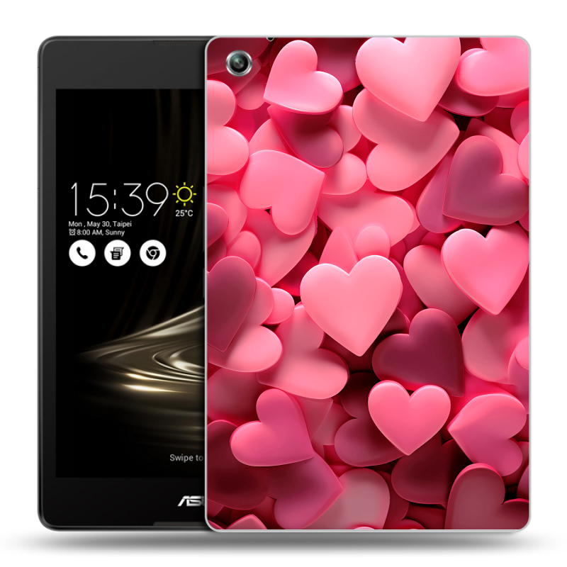 Силиконовый чехол на ASUS ZenPad 3 8.0 Z581KL с принтом розовые сердечки Силиконовый чехол на ASUS ZenPad 3 8.0 Z581KL с принтом розовые сердечки