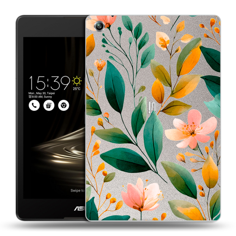 Силиконовый чехол на ASUS ZenPad 3 8.0 Z581KL с принтом Цветы паттерн Силиконовый чехол на ASUS ZenPad 3 8.0 Z581KL с принтом Цветы паттерн