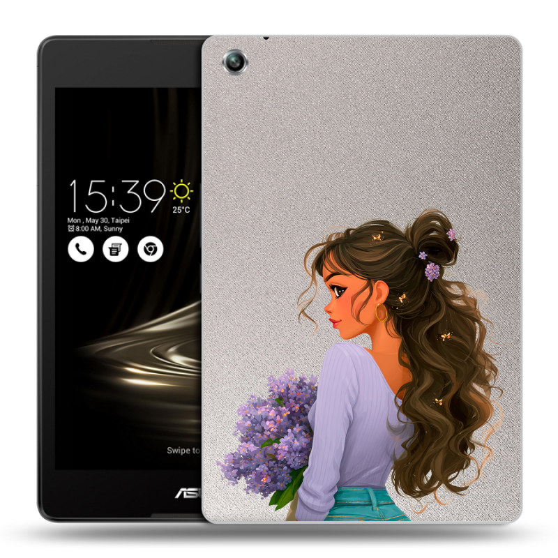 Силиконовый чехол на ASUS ZenPad 3 8.0 Z581KL с принтом девушка цветы Силиконовый чехол на ASUS ZenPad 3 8.0 Z581KL с принтом девушка цветы