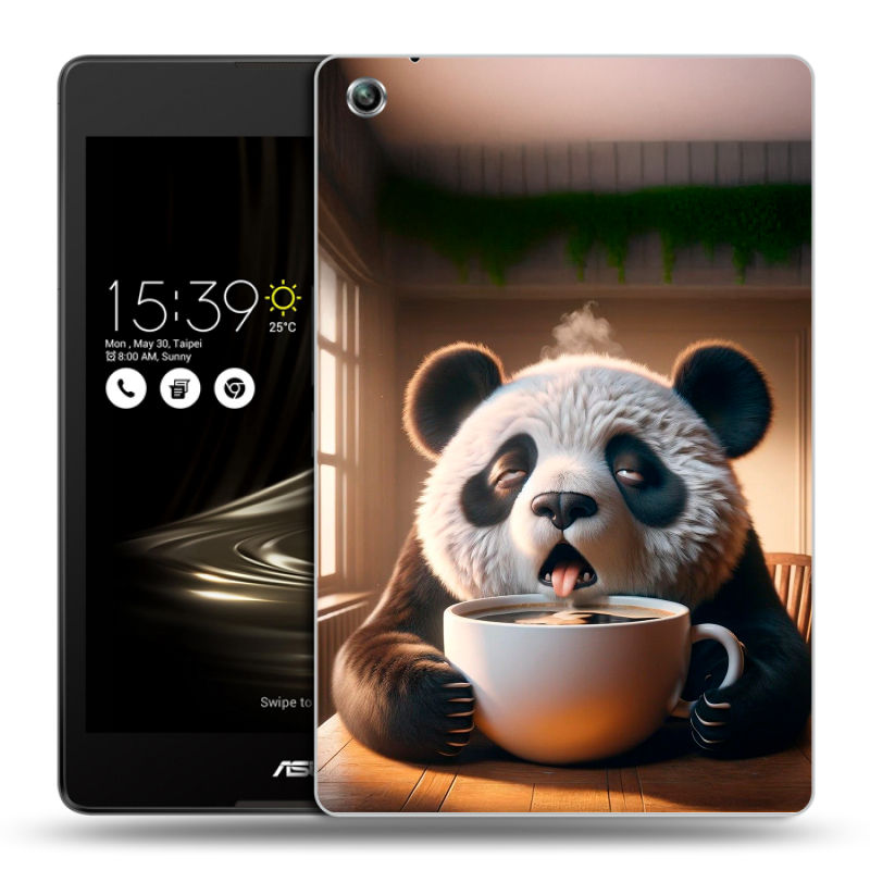 Силиконовый чехол на ASUS ZenPad 3 8.0 Z581KL с принтом смешная панда Силиконовый чехол на ASUS ZenPad 3 8.0 Z581KL с принтом смешная панда