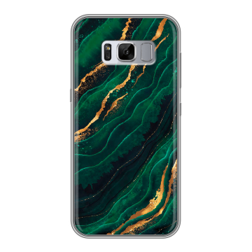Силиконовый чехол на Samsung Galaxy S8 Plus с принтом Мрамор зеленое золото Силиконовый чехол на Samsung Galaxy S8 Plus с принтом Мрамор зеленое золото