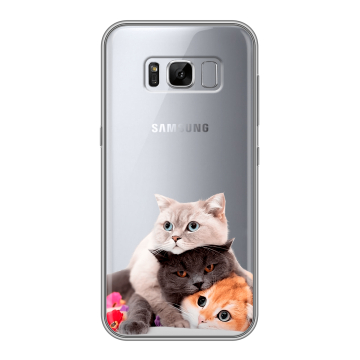 Силиконовый чехол на Samsung Galaxy S8 Plus с принтом Кошки Силиконовый чехол на Samsung Galaxy S8 Plus с принтом Кошки