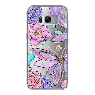 Силиконовый чехол на Samsung Galaxy S8 Plus с принтом Бабочки и цветы Силиконовый чехол на Samsung Galaxy S8 Plus с принтом Бабочки и цветы