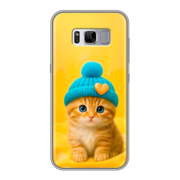 Силиконовый чехол на Samsung Galaxy S8 Plus с принтом Котенок в шапке Силиконовый чехол на Samsung Galaxy S8 Plus с принтом Котенок в шапке