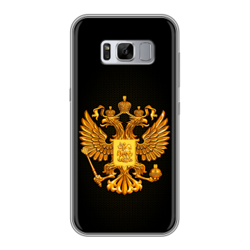 Силиконовый чехол на Samsung Galaxy S8 Plus с принтом Герб России желтый