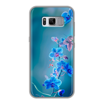 Силиконовый чехол на Samsung Galaxy S8 Plus с принтом Голубые цветы