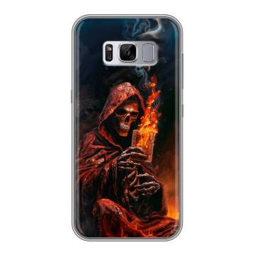 Силиконовый чехол на Samsung Galaxy S8 Plus с принтом Скелет и карты Силиконовый чехол на Samsung Galaxy S8 Plus с принтом Скелет и карты