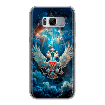 Силиконовый чехол на Samsung Galaxy S8 Plus с принтом Герб флаг России Силиконовый чехол на Samsung Galaxy S8 Plus с принтом Герб флаг России