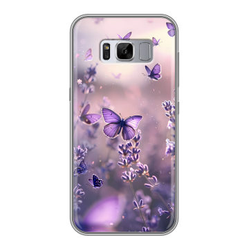 Силиконовый чехол на Samsung Galaxy S8 Plus с принтом бабочки и лаванда Силиконовый чехол на Samsung Galaxy S8 Plus с принтом бабочки и лаванда