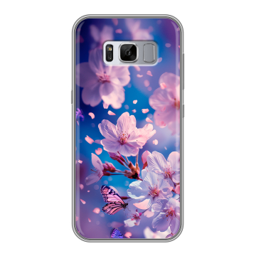 Силиконовый чехол на Samsung Galaxy S8 Plus с принтом цветы бабочки Силиконовый чехол на Samsung Galaxy S8 Plus с принтом цветы бабочки