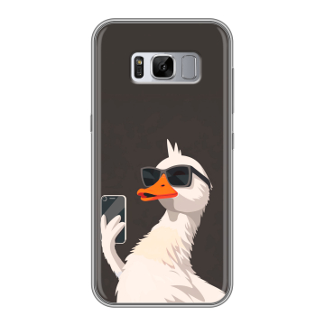 Силиконовый чехол на Samsung Galaxy S8 Plus с принтом утка в очках Силиконовый чехол на Samsung Galaxy S8 Plus с принтом утка в очках